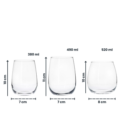 Ducale Stemless - Juego de 6 Vasos de Vidrio