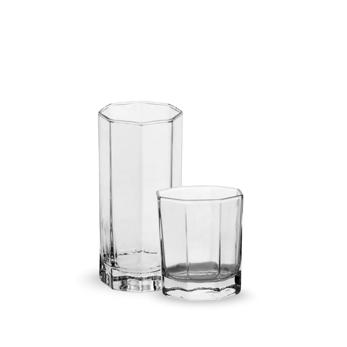 Provenza – Juego de 6 Vasos de Vidrio de Diseño Facetado