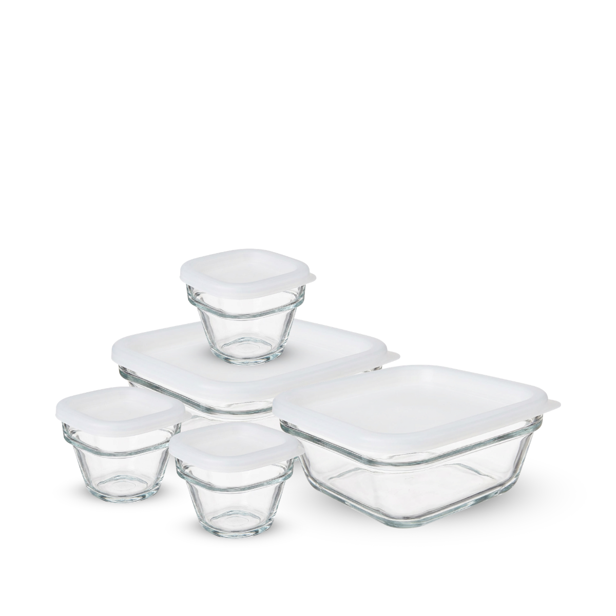 Save N – Set de 4 Contenedores de Vidrio con Tapa Hermética – Diseño Apilable