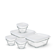 Save N – Set de 4 Contenedores de Vidrio con Tapa Hermética – Diseño Apilable