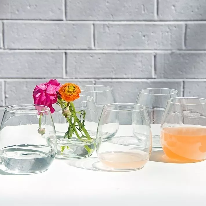 Ducale Stemless – Juego de 6 Vasos de Vidrio sin Tallo de Estilo Contemporáneo