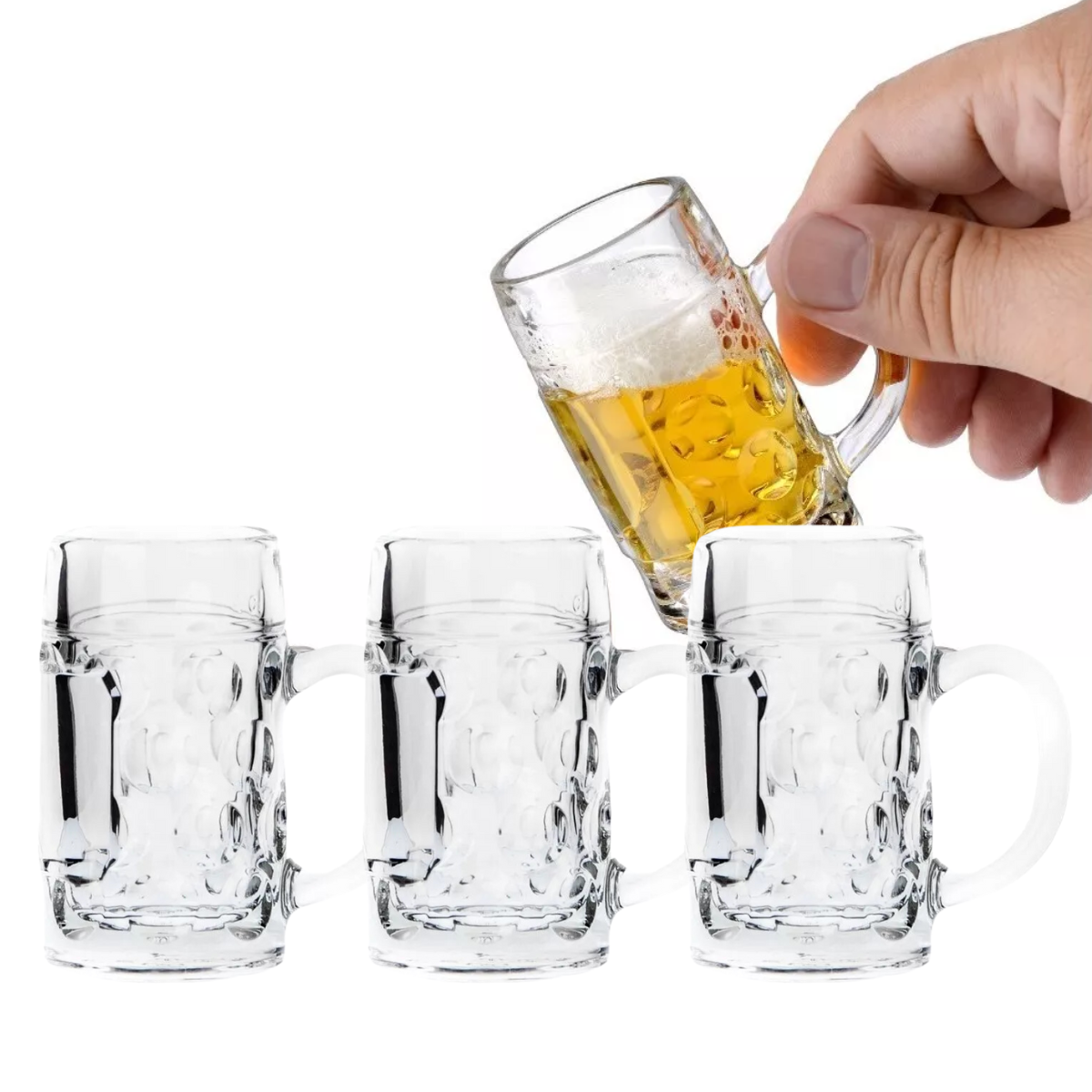 Don - Juego de 6 Tequileros de Vidrio Mini Tarro Cervecero