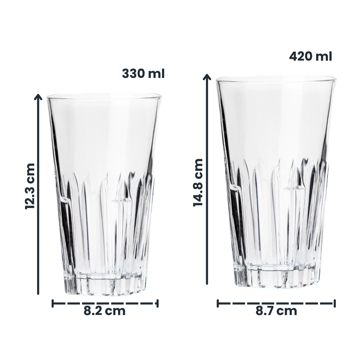 Stepback - Juego de 6 Vasos de Vidrio Tipo Cortado