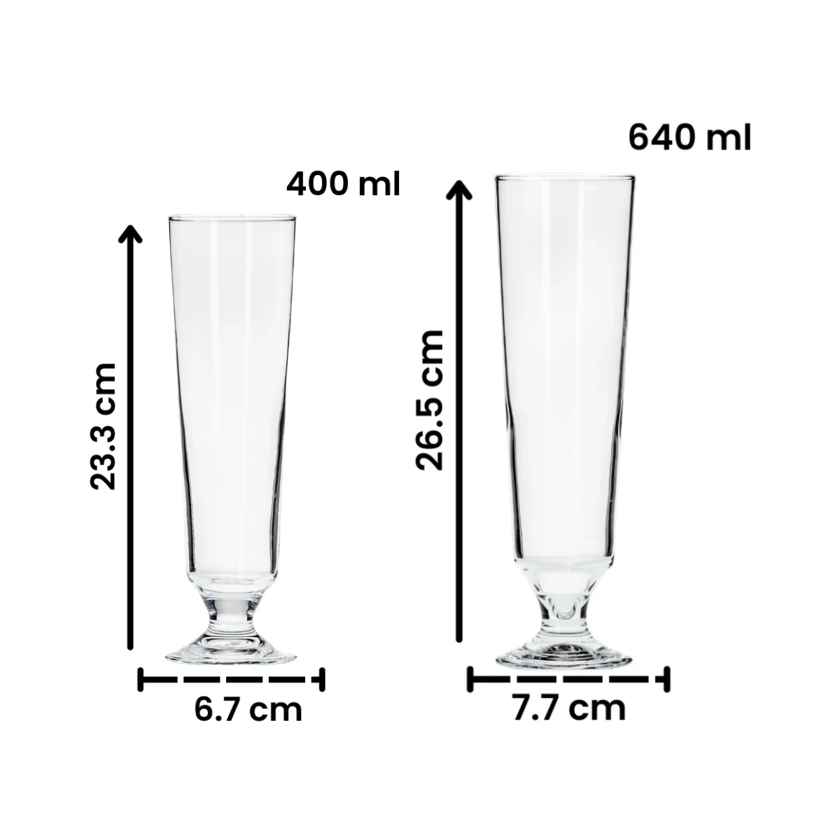 Julius – Juego de 6 Vasos Cerveceros de Vidrio Diseño Alto Estilizado