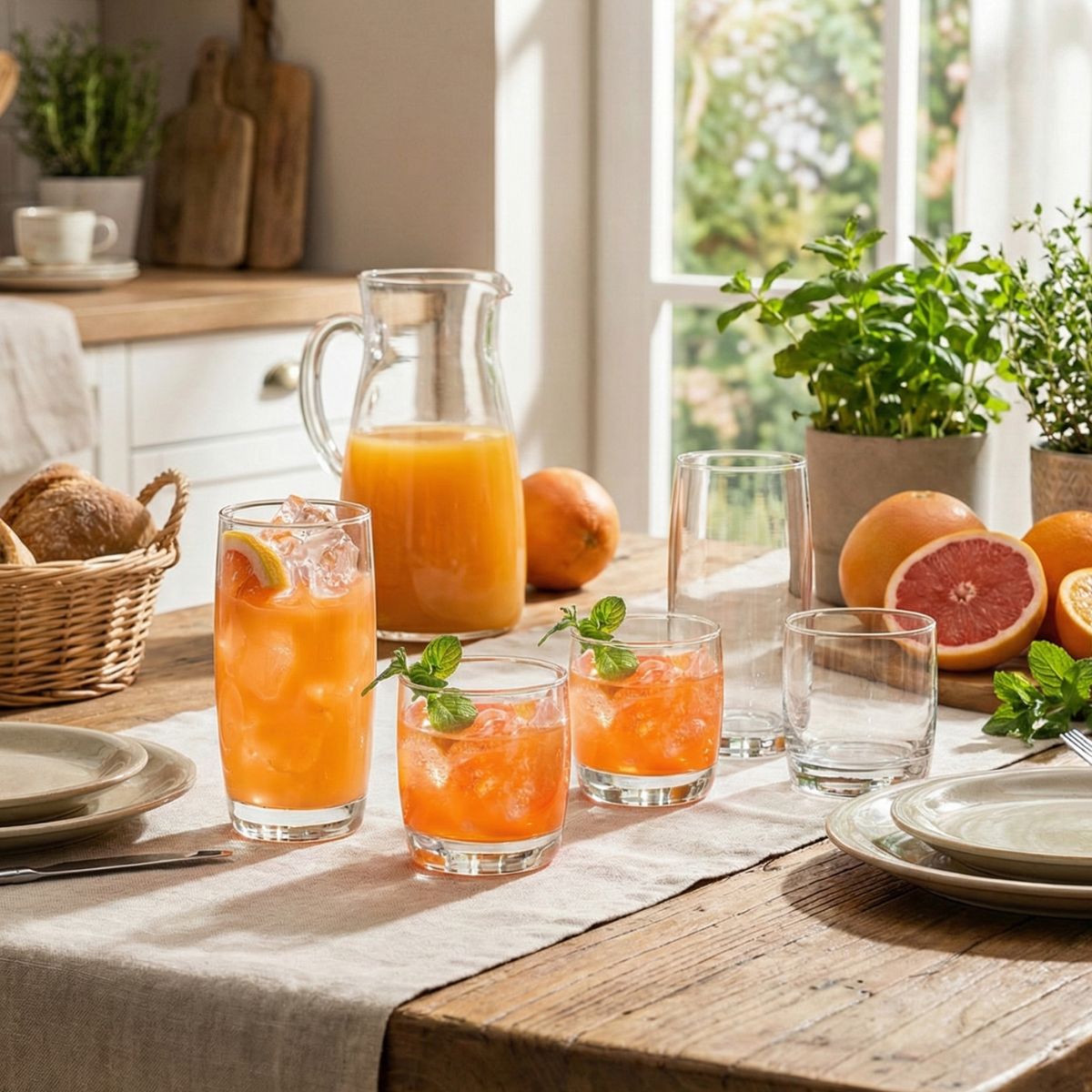 Monterrey – Juego de 12 Vasos Altos y Bajos de Vidrio