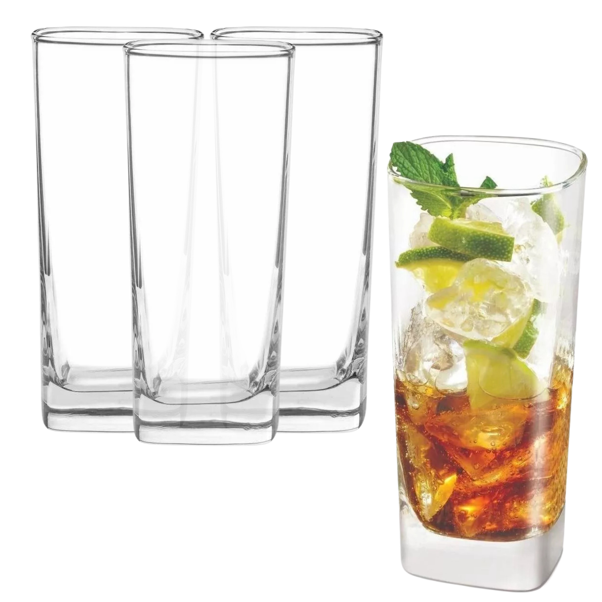 Schubert - Juego De 12 Vasos De Vidrio Alto Y Bajos.