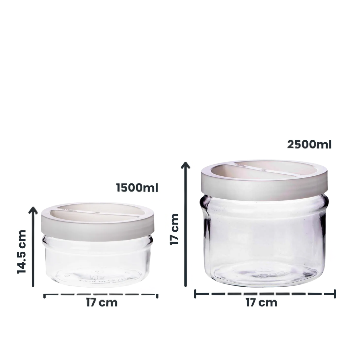 Ortes Practica – Recipiente de Vidrio con Tapa Giratoria Blanco/Rojo – Diseño Funcional