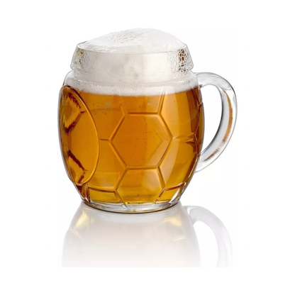 Soccer - Set de 4 Tarros Cerveceros De Vidrio con 1 Bowl