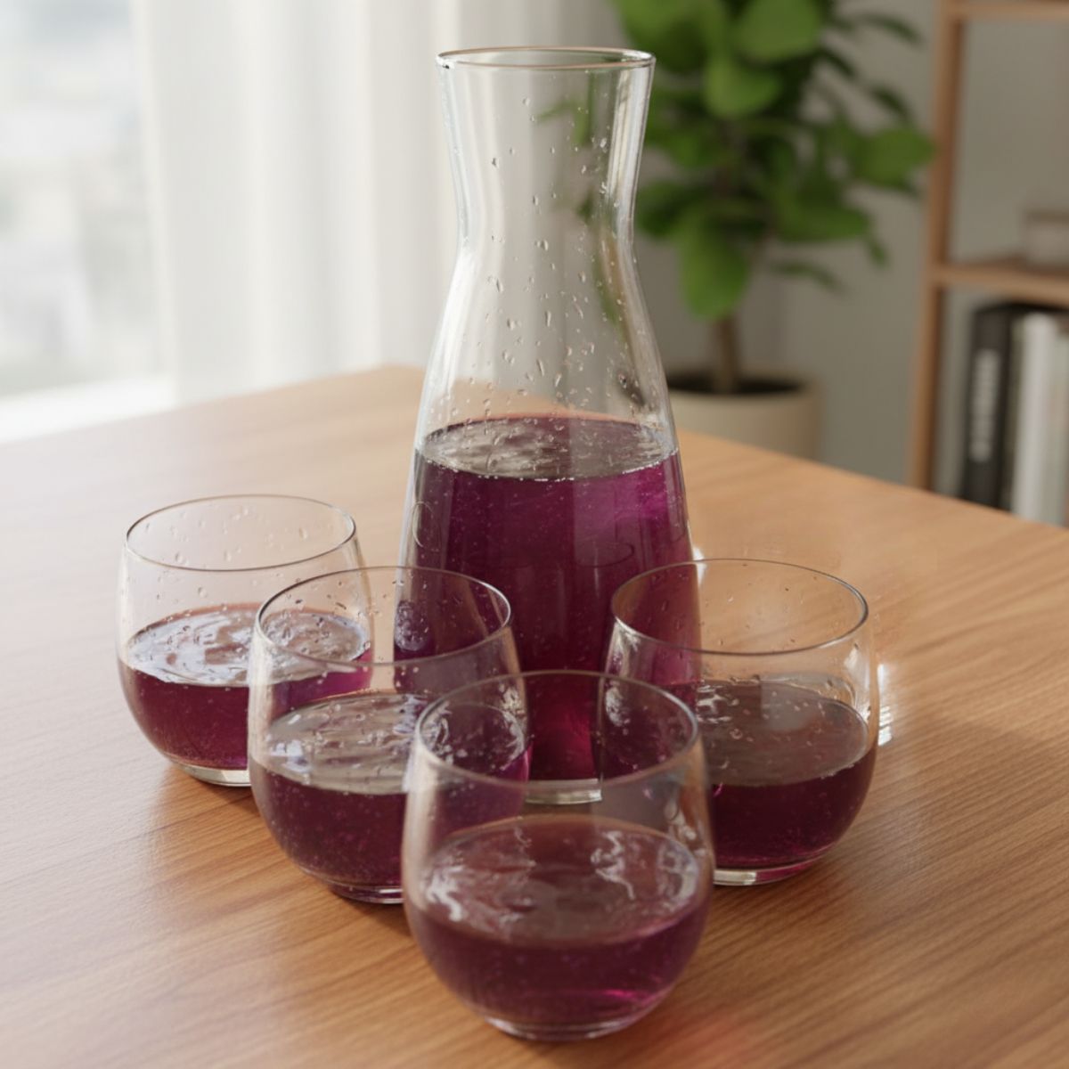 Torino - Set de Jarra De Vidrio 1 Lt y 4 Vasos De 400 ml