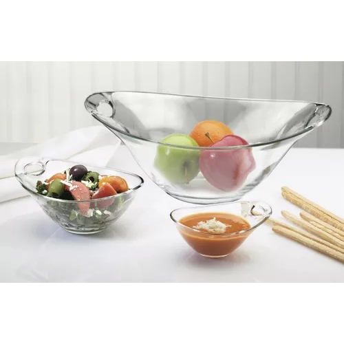 Borgonovo Practica - Frutero De Vidrio De 2.5 Lt. Cuenco para Frutas de Cristal Bowl Frutero Decorativo de Cocina Hogar