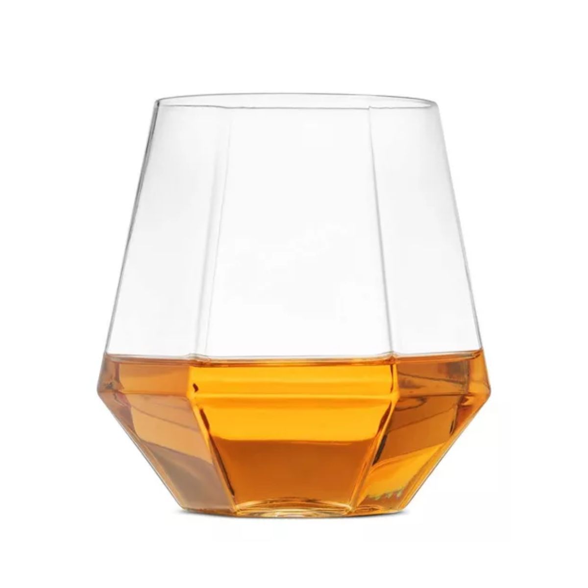 Diamond - Juego 4 Vasos De Vidrio Soplado Facetado 455 ml
