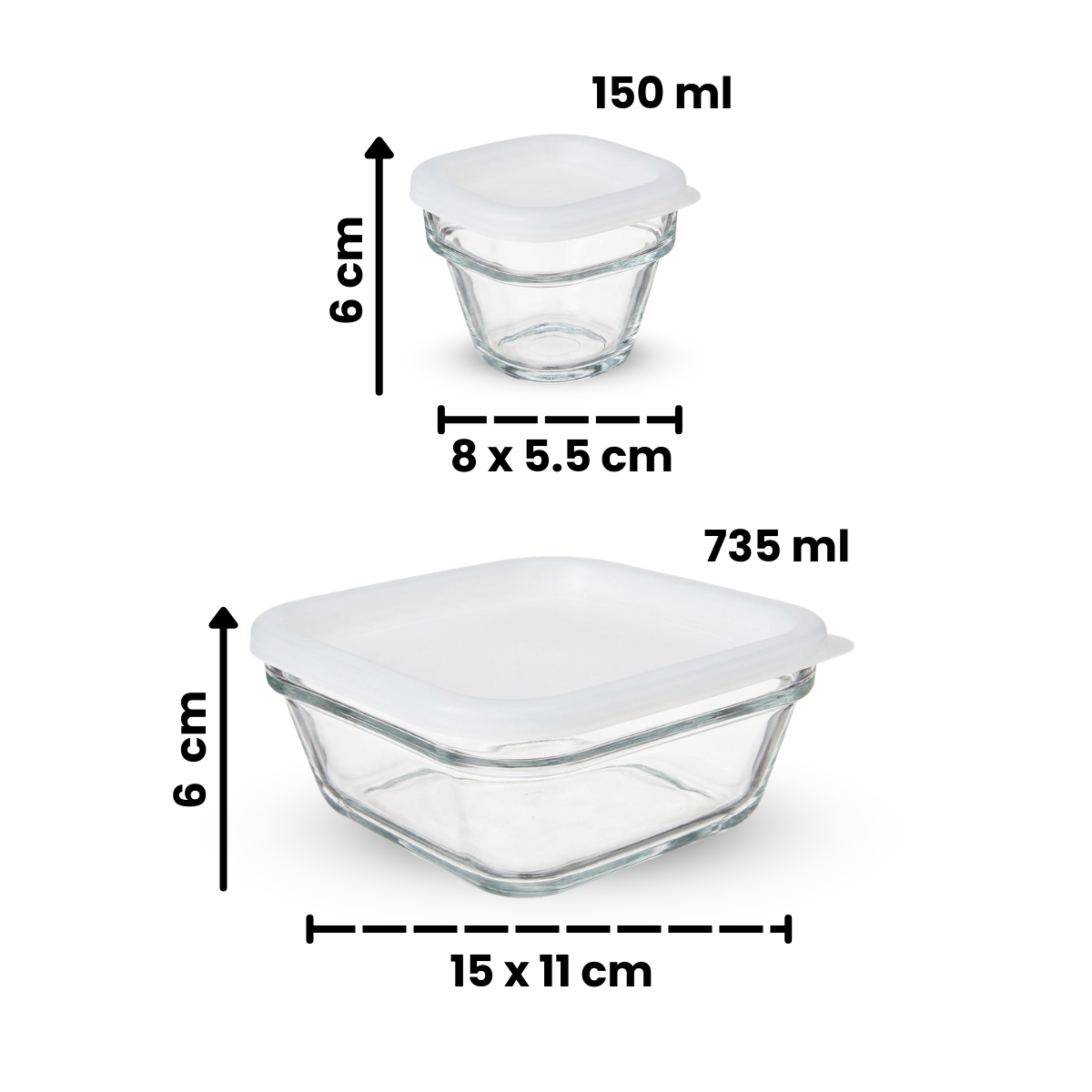 Save N – Set de 4 Contenedores de Vidrio con Tapa Hermética – Diseño Apilable