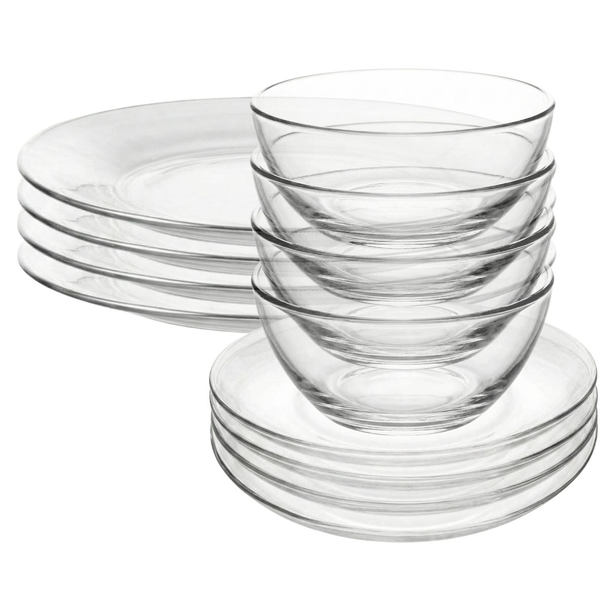 Stylo - Vajilla De 12 Pzas De Vidrio Redonda