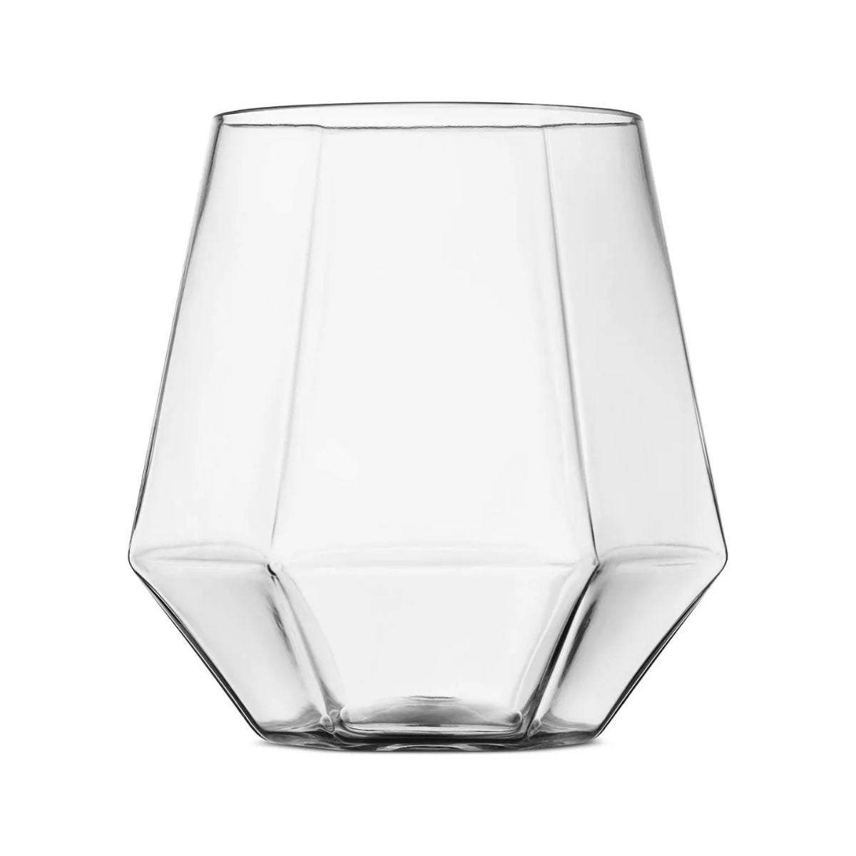 Diamond - Juego 4 Vasos De Vidrio Soplado Facetado 455 ml