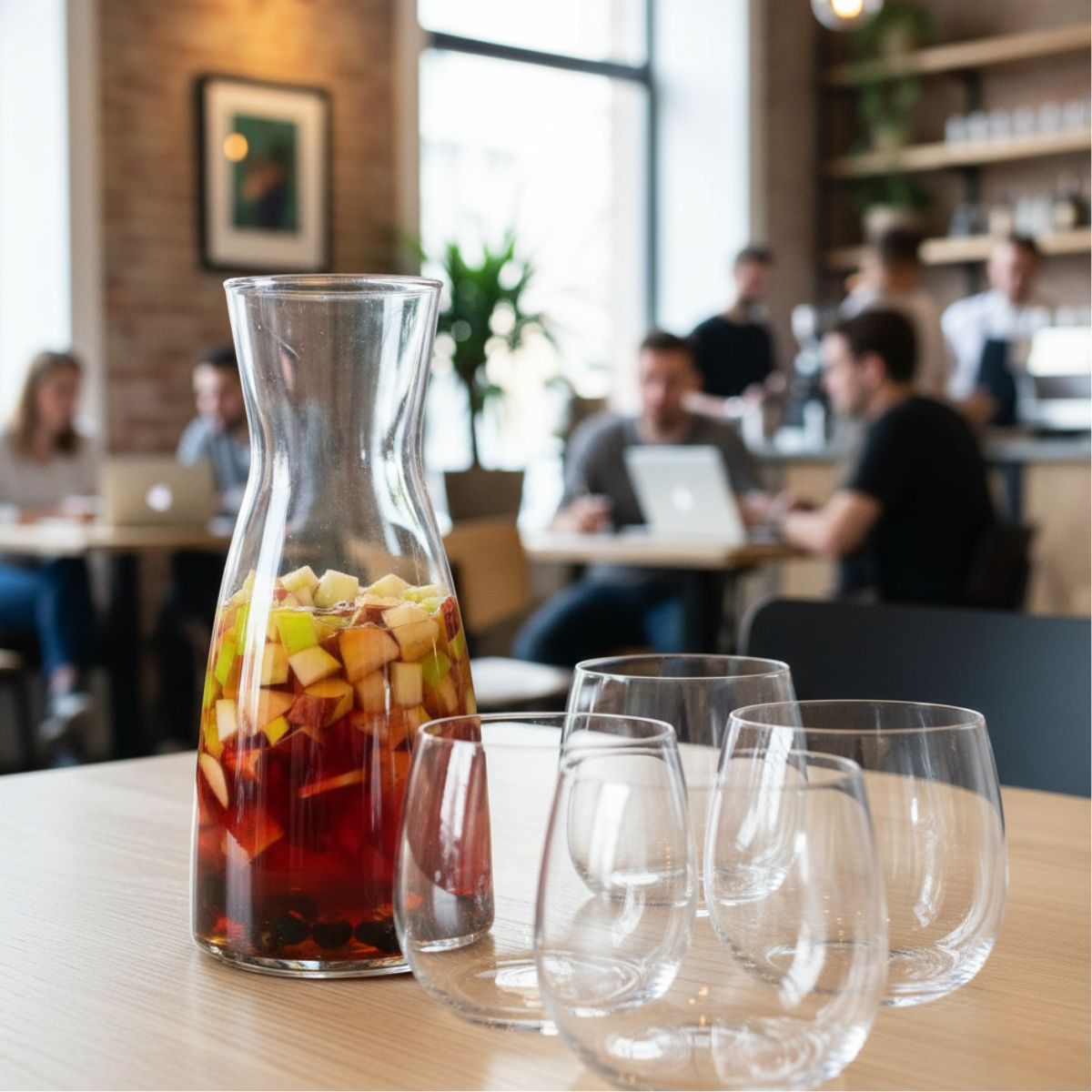 Torino - Set de Jarra De Vidrio 1 Lt y 4 Vasos De 400 ml