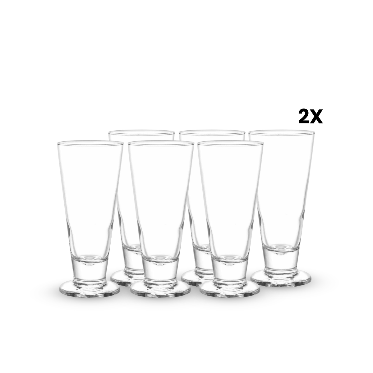 Lexington – Juego de 12 Vasos Cerveceros de Vidrio 297 ml – Diseño Clásico