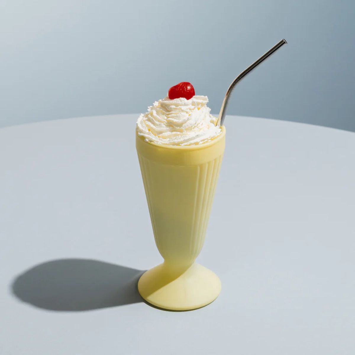 TOY Butter Yellow - Juego de Copas Malteadas de Vidrio – Estilo Vintage y Retro