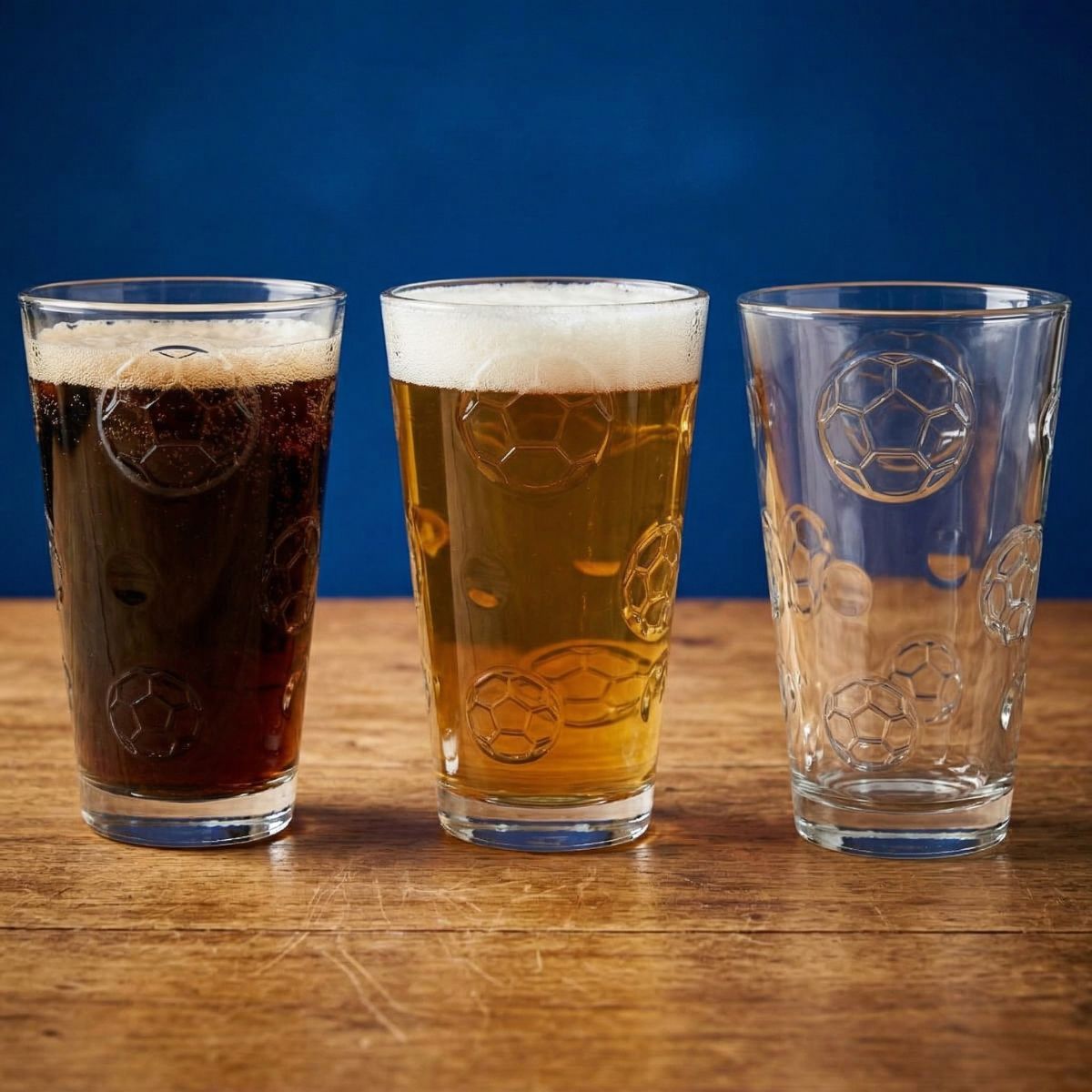 Vaso Futbol de Vidrio 416 ml 6 Piezas