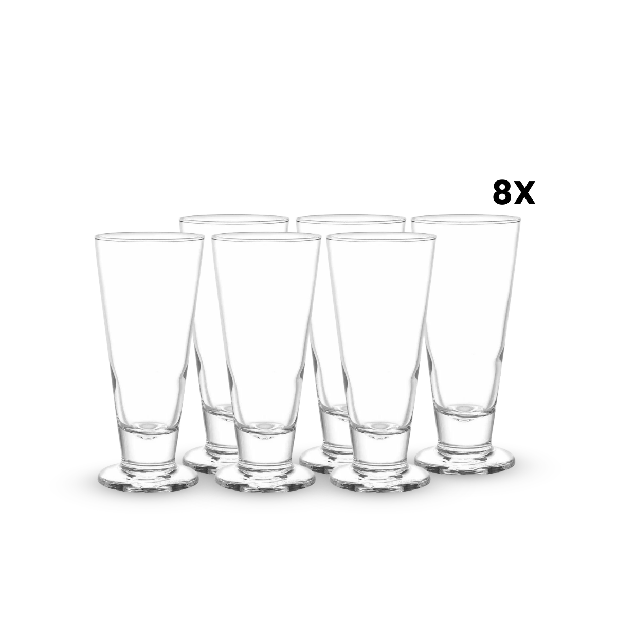 Lexington – Juego de 12 Vasos Cerveceros de Vidrio 297 ml – Diseño Clásico