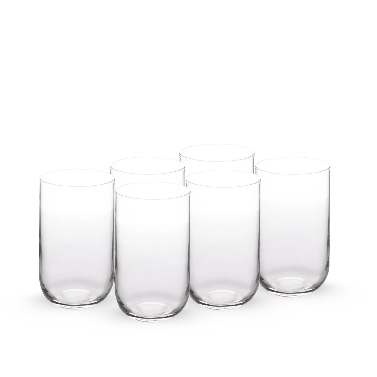 Capella – Juego de Vasos de Vidrio de Diseño Cilíndrico con Boquilla Amplia
