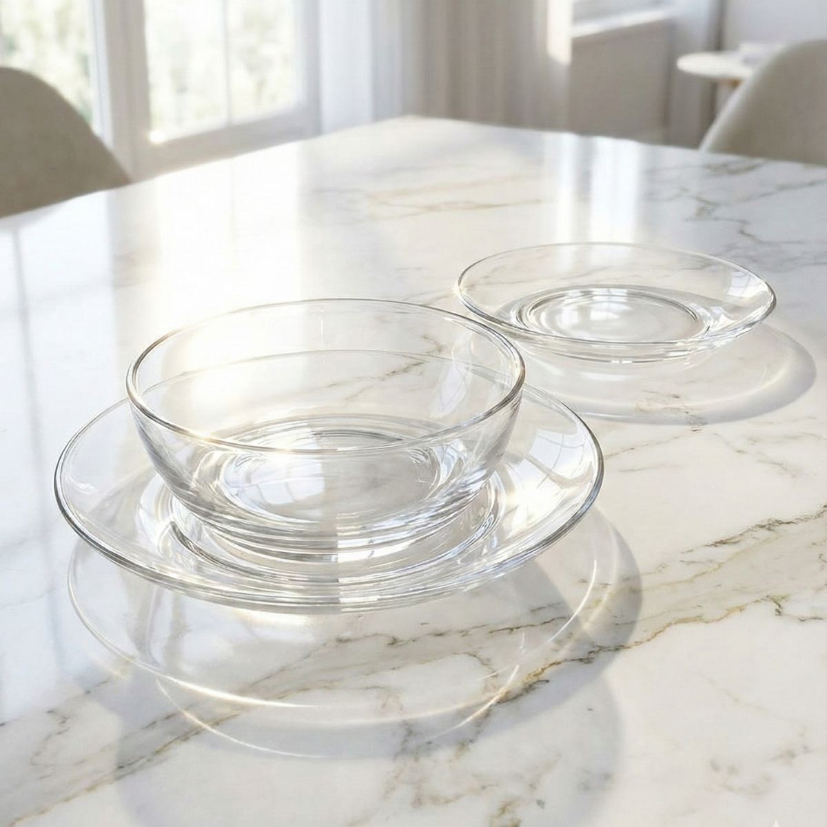 Stylo - Vajilla De 12 Pzas De Vidrio Redonda