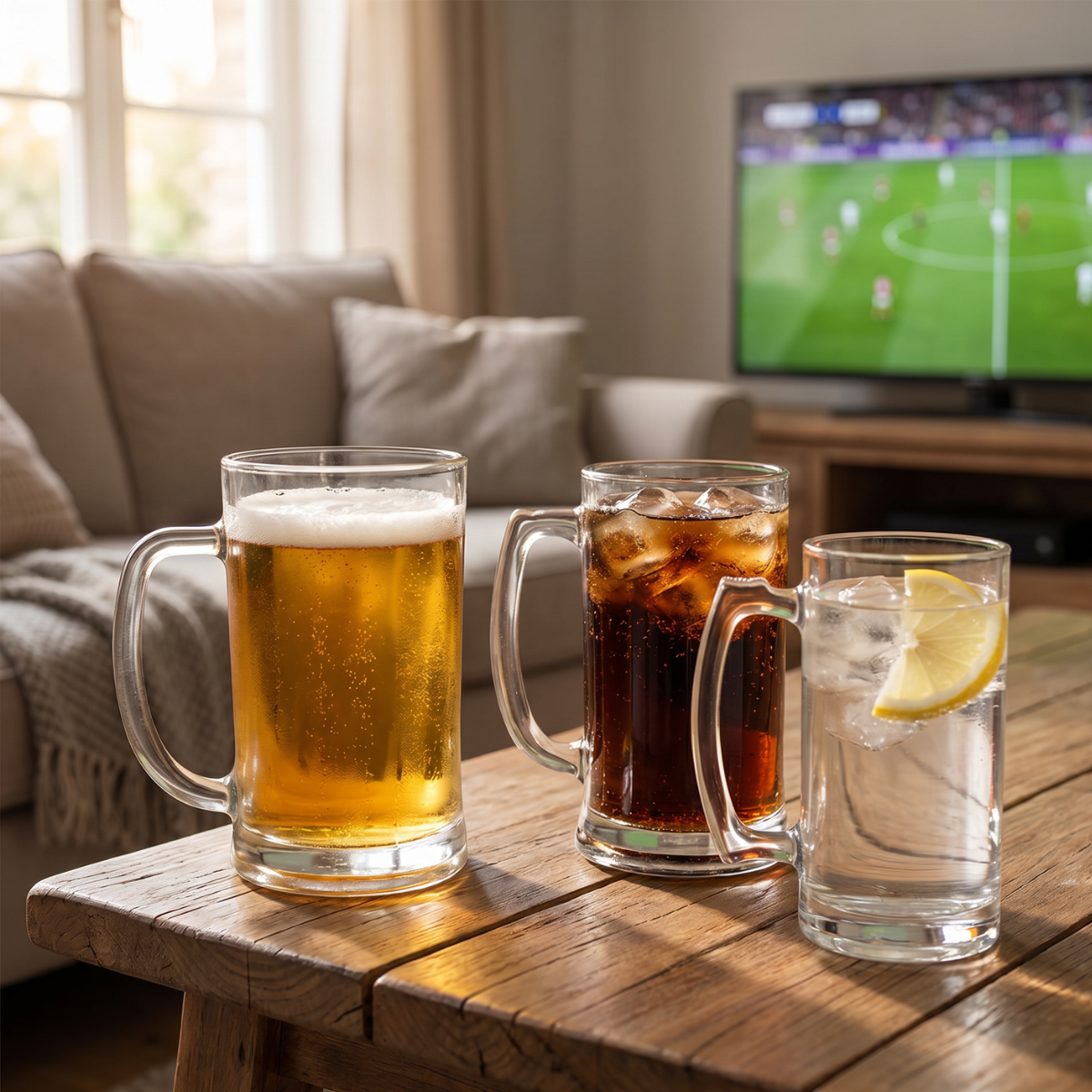 juego de 6 tarros de varios tamaños para ver el partido de tu equipo favorito en casa o restaurante o bar