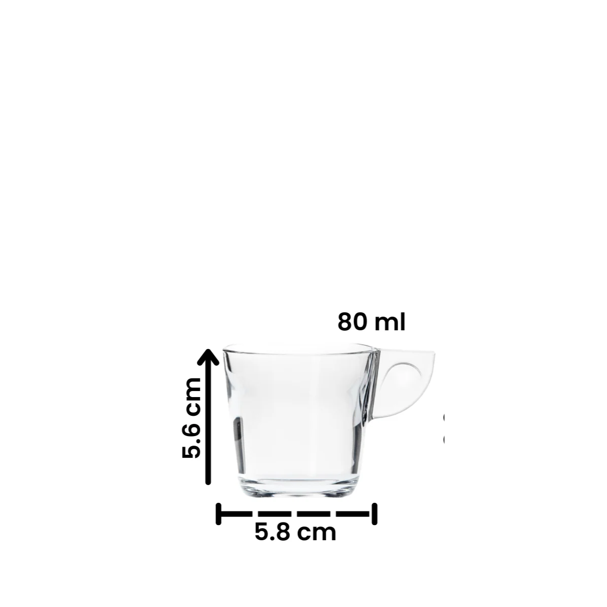 juego de 6 tazas de vidrio alpi para uso en expresso y mas 
