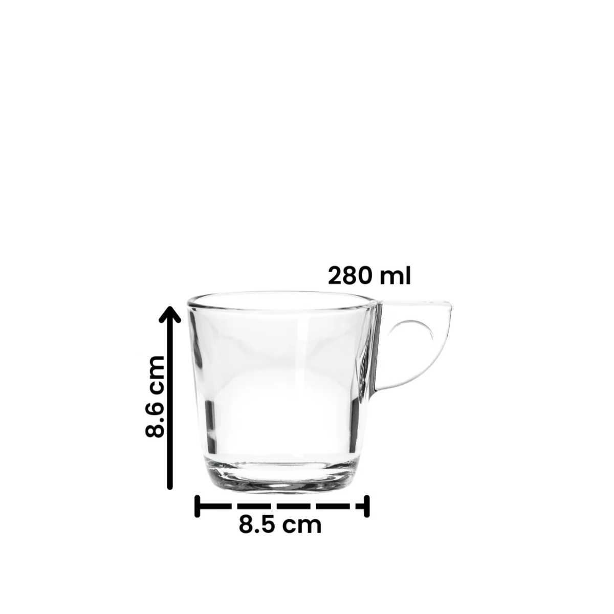 tazas de vidrio medidas de 280 ml uso en casa días lluviosos
