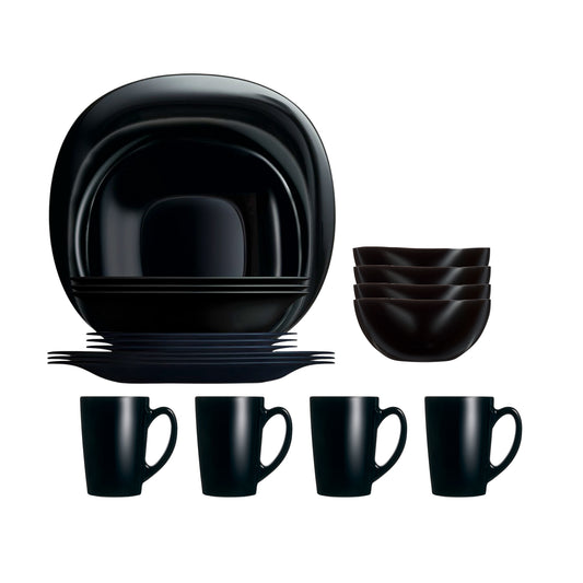 Luminarc Carine - Vajilla De 20 Pzas  Servicio de Mesa Completo Platos De Opal con Tazón tipo Bowl y Tazas para Café Utensilios de Cocina y Hogar