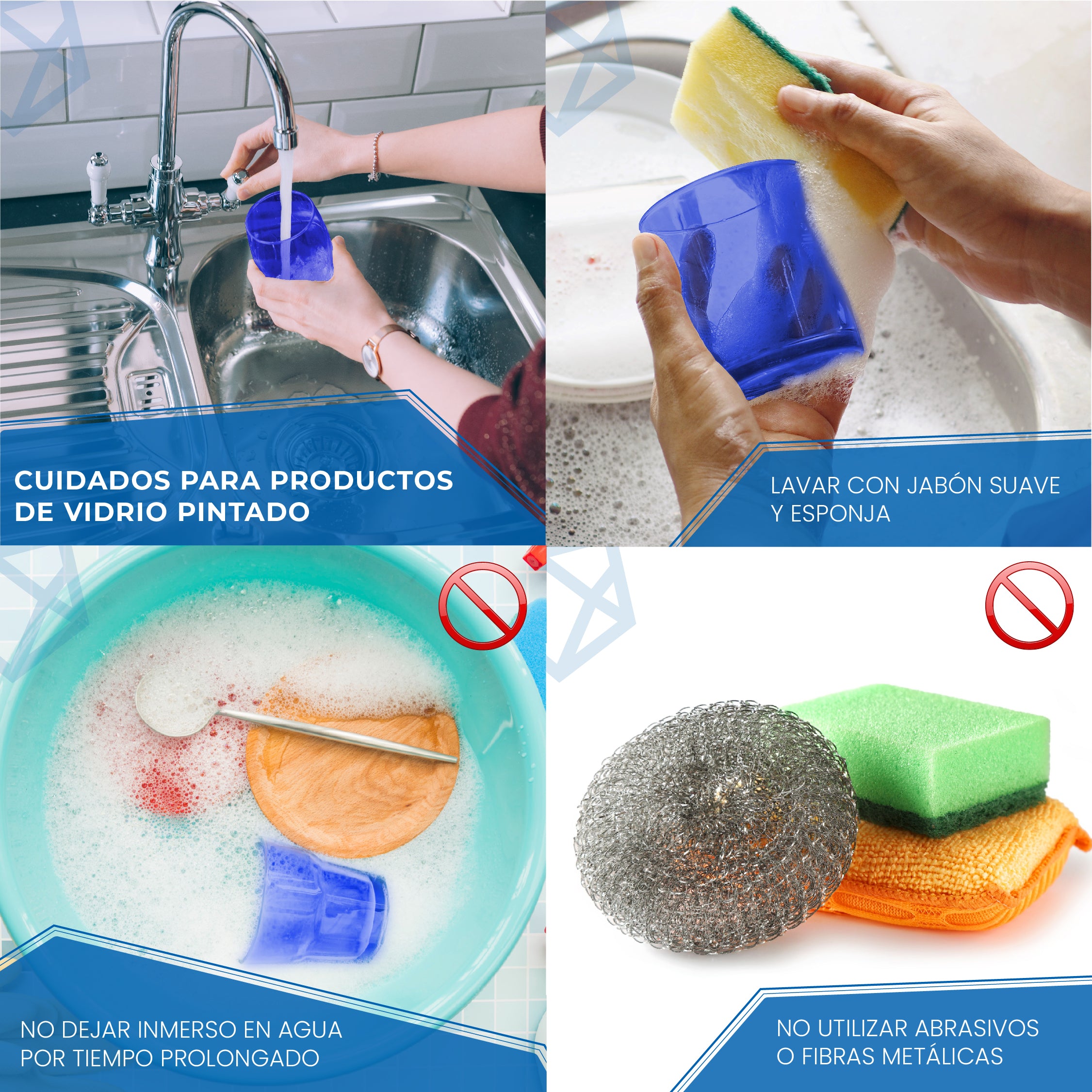 Gaudi Colors - Juego De 6 Copas De Vidrio Pintado 700 ml