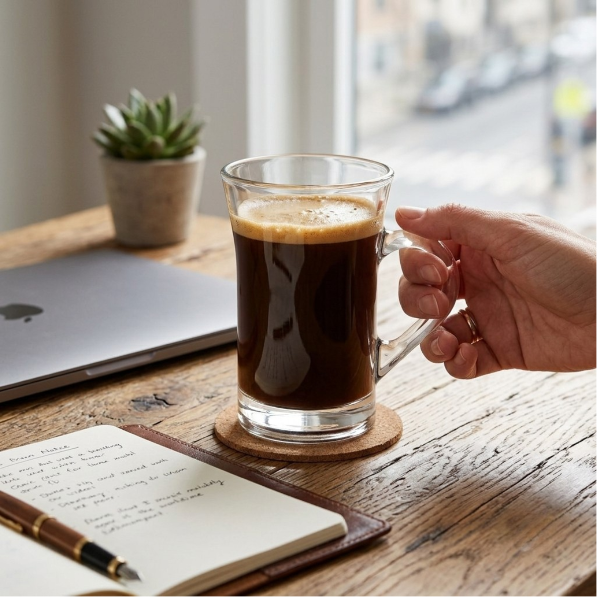 juego de 6 tazas de vidrio ceylon de 230 ml con gran capacidad para uso cotidiano con cafe, te, matcha, capuchino y mas