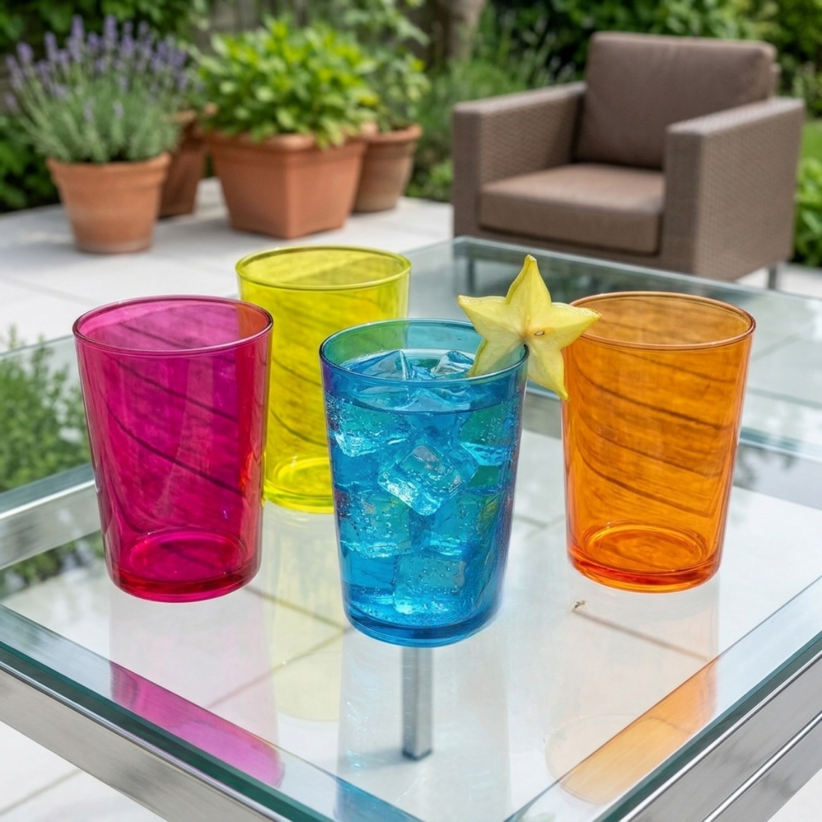 vasos de colores de vidrio perfectos para verano o dias soleados de 532 ml