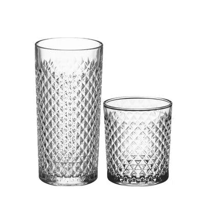 Carat – Juego de 6 Vasos de Vidrio Tipo Cortado de Diseño Elegante