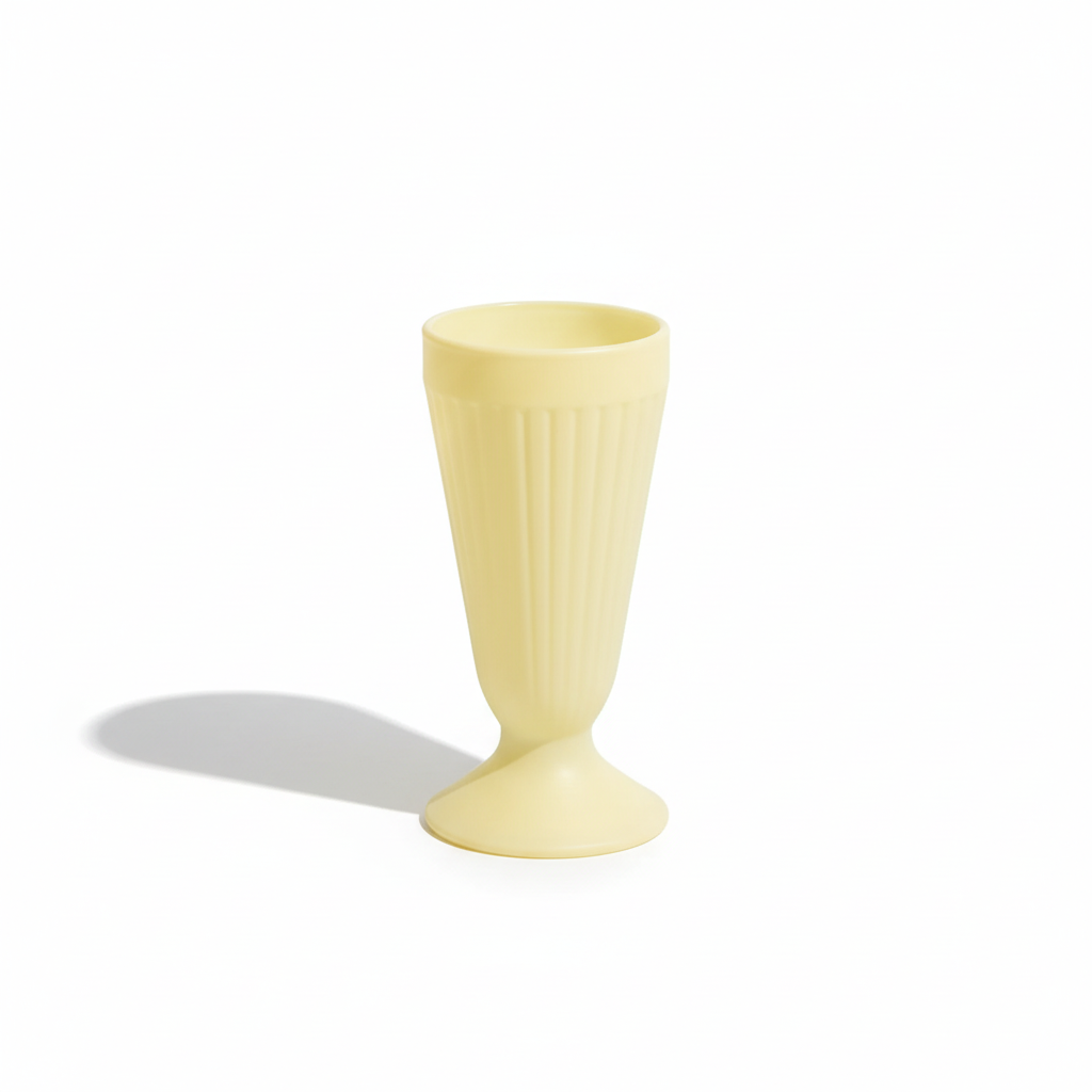 TOY Butter Yellow - Juego de Copas Malteadas de Vidrio – Estilo Vintage y Retro