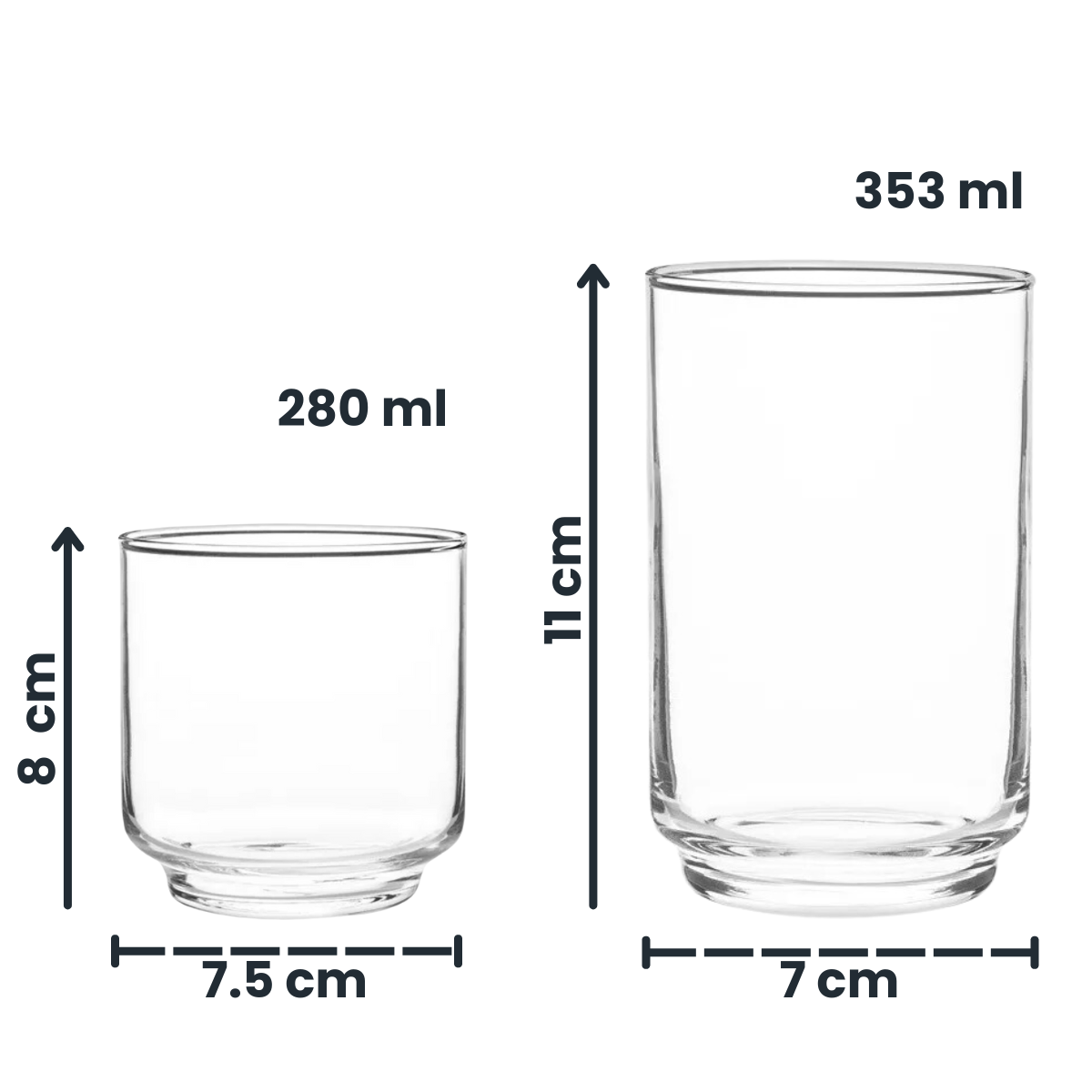 Alegro - Juego De 6 Vasos Lata  De Vidrio