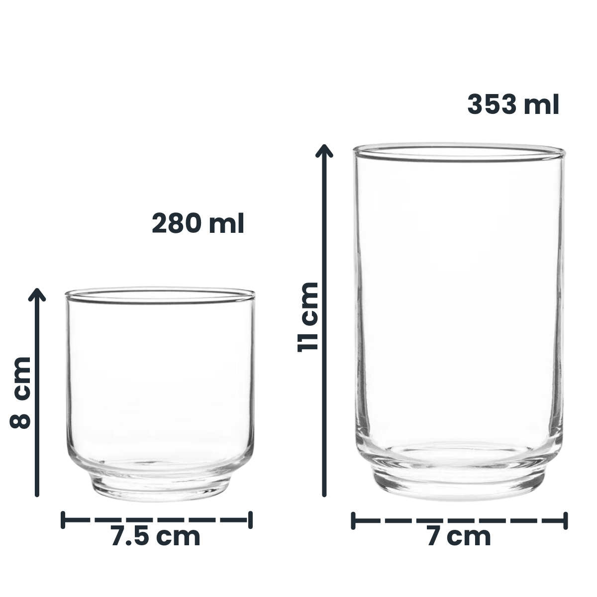 "Alegro" Juego De 6 Vasos Lata  De Vidrio