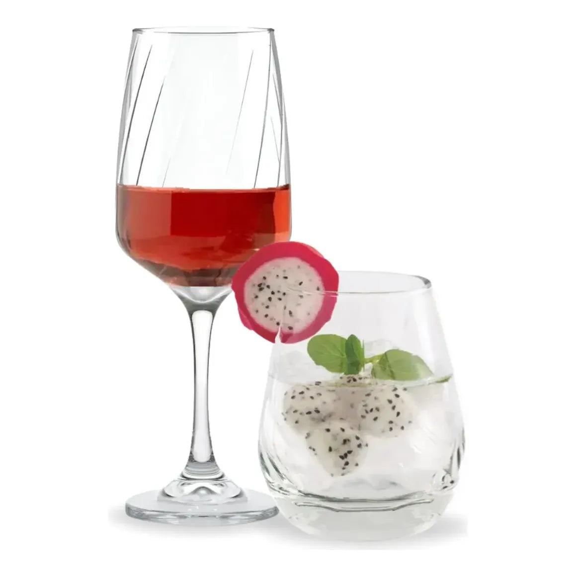 Lombardia- Juego de Copas y Vasos de Vidrio – Vino, Champaña y Bebidas - Juego 12 o 6