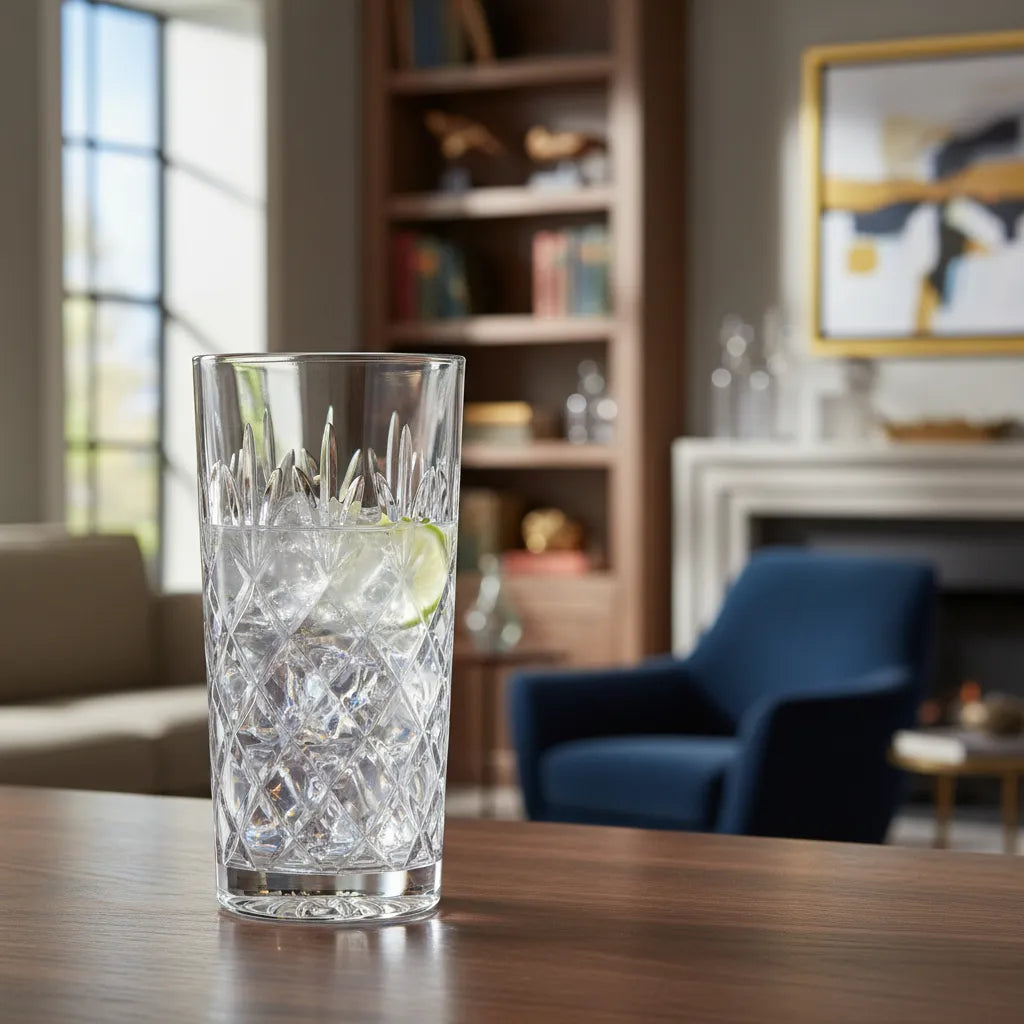 Venezia – Juego de 6 Vasos de Vidrio Tipo Cortado