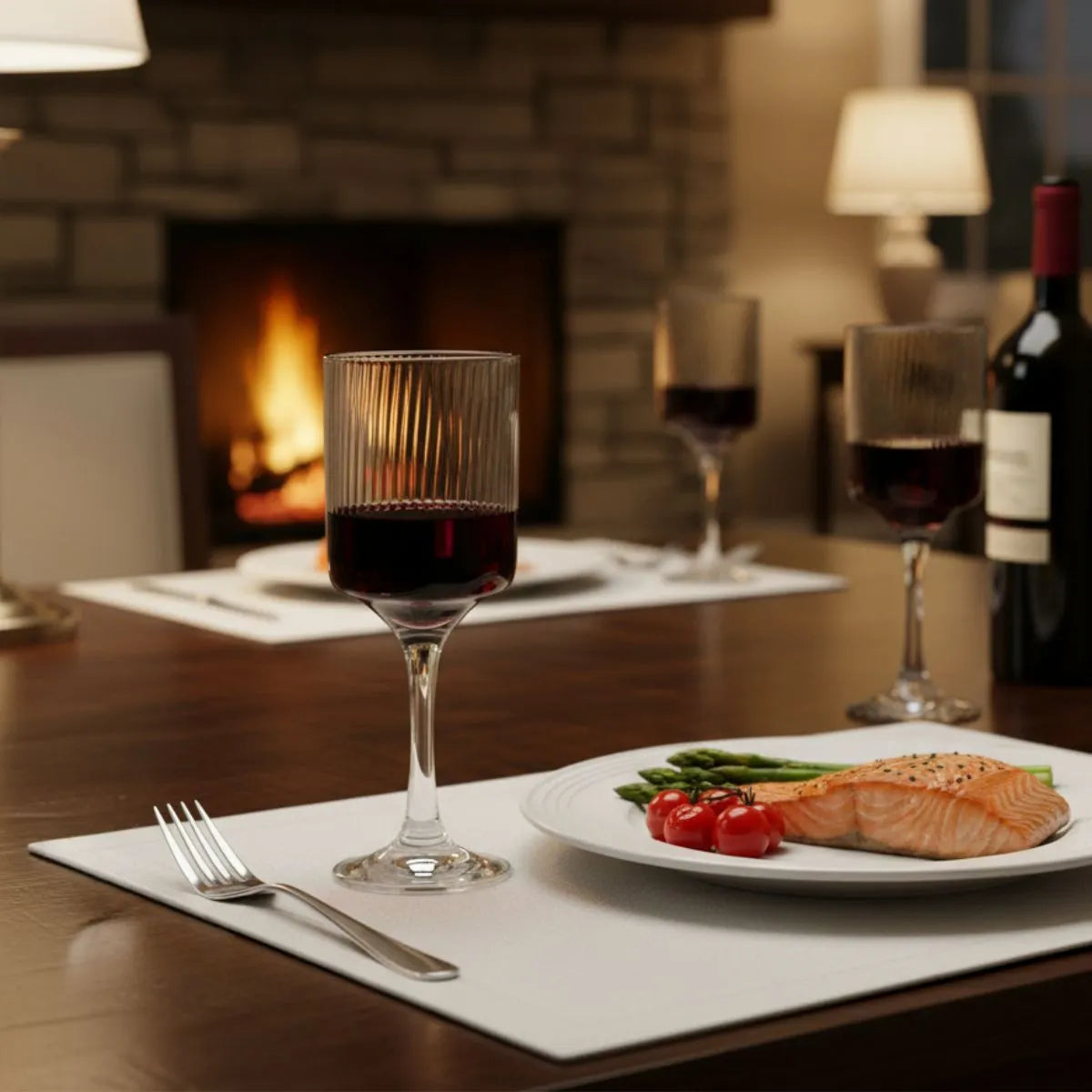 Some Lines - Juego de 6 Copas de Vidrio Texturizado - Para Vino, Gin y Cocteles.