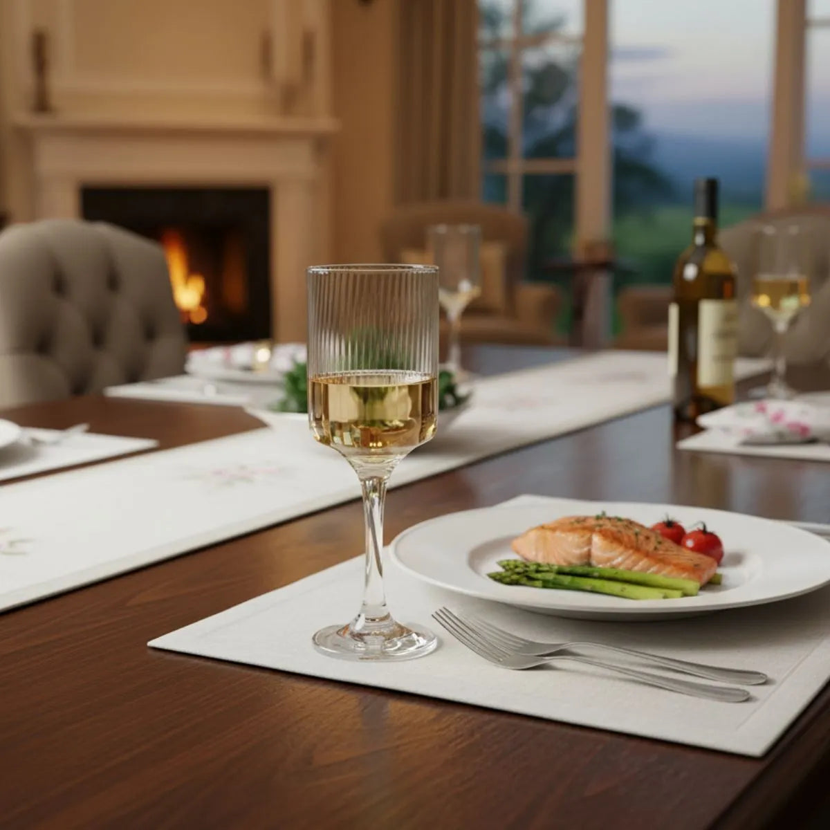 Some Lines - Juego de 6 Copas de Vidrio Texturizado - Para Vino, Gin y Cocteles.