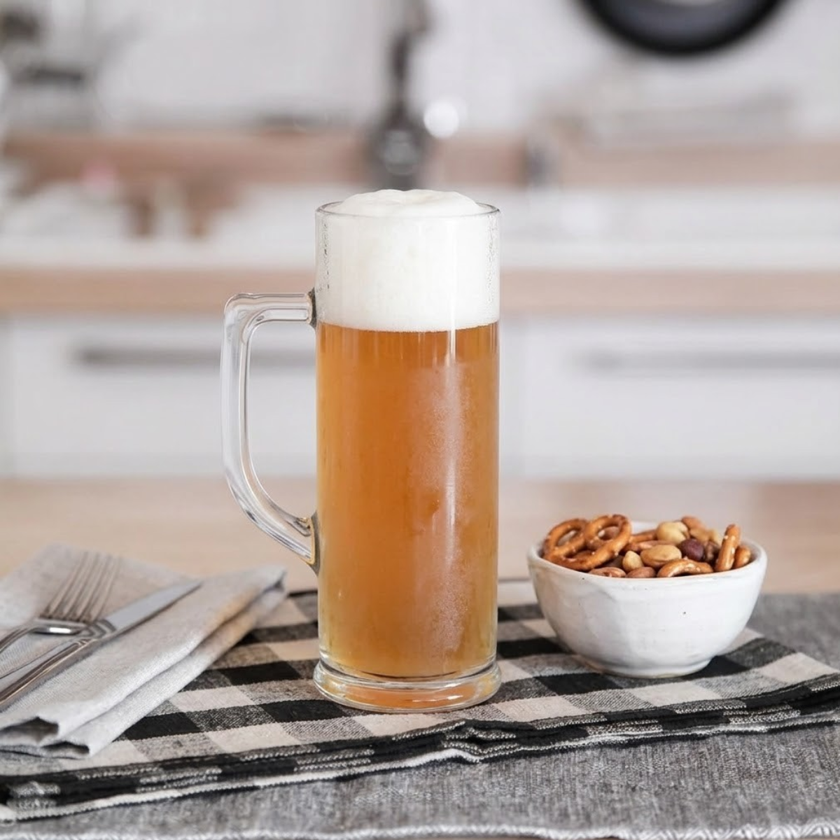 tarros de vidrio cerveceros con asa para uso cotidiano o en bar