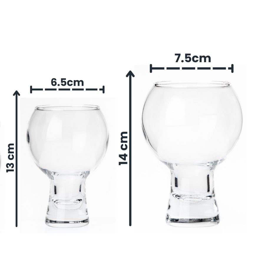 Agrippa - Juego de 6 Copas Estilo Burbuja De Vidrio.