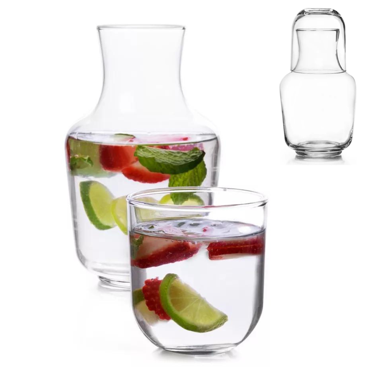 Polka Cordoba - Juego de Jarra De Vidrio 1 Lt con Vaso/Tapa
