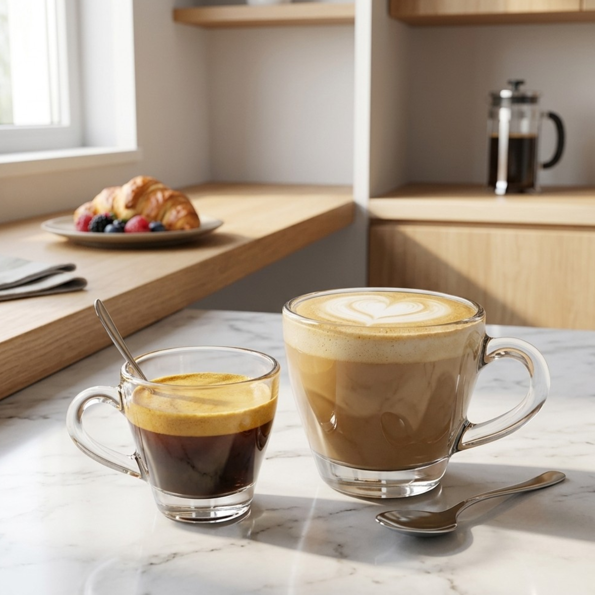 tazas de vidro de diferentes capacidades para uso en cocina o restaurante perfecto para tu matcha, expreso, capuchino, cafe, mocha etc.