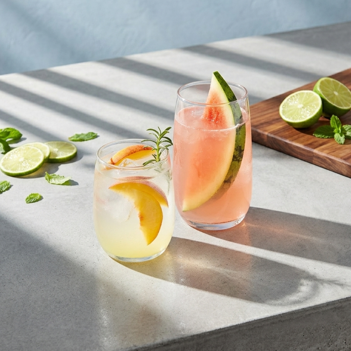 set de 6 vasoso de agua de varios tamaños para cocteles o jugo 