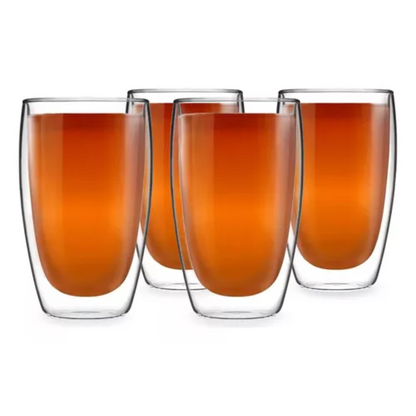 Doppio - Juego De 4 Vasos De Doble Pared De Vidrio