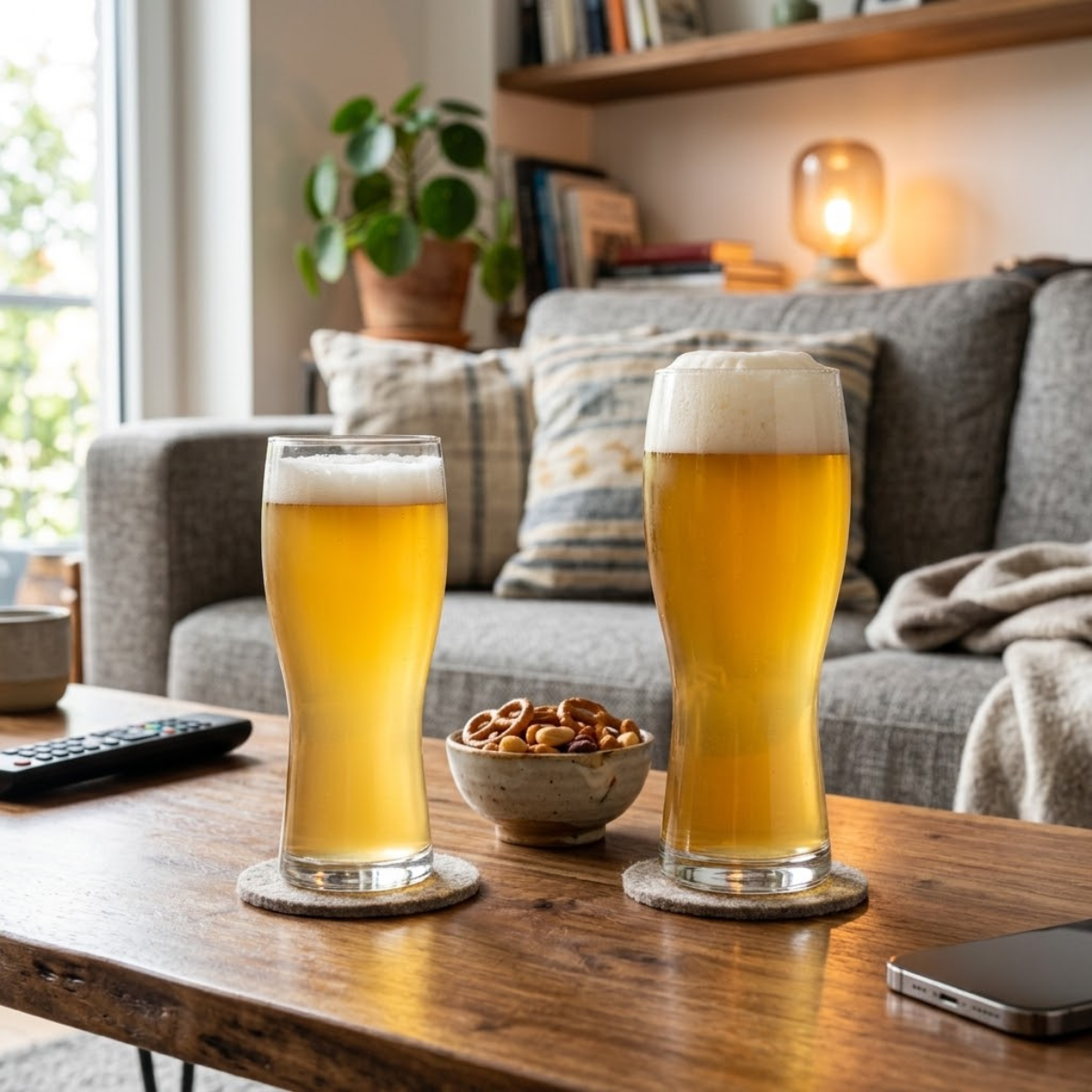 vasos de vidrio para cerveza clara oscura fria de diferentes tamaños para partidos de tu equipo favorito.