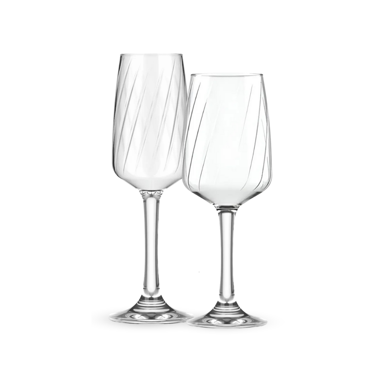 Lombardia - Juego de Copas de Vidrio 371 ml y 225 ml – Vino Tinto y Champaña Elegante
