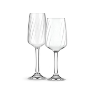 Lombardia - Juego de Copas de Vidrio 371 ml y 225 ml – Vino Tinto y Champaña Elegante