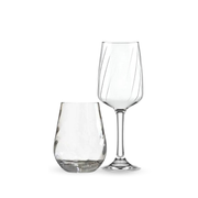 Lombardia - Copas Vino y Vasos de Vidrio - Moderno y Elegante